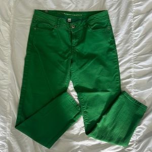 Green skinny jeans